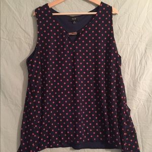 Navy Blue Polka Dot Top